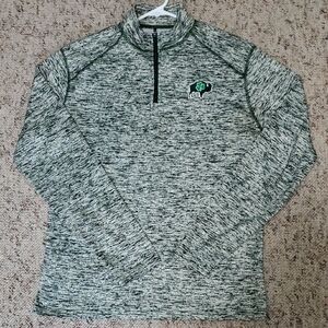Green Quarter-Zip Pullover with Buffalo Irish Embroidery